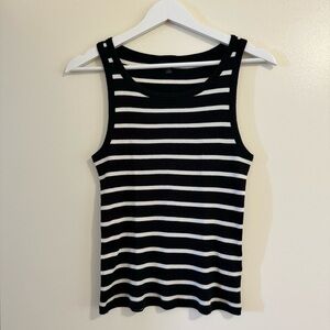J. Crew Black and White Striped Tank